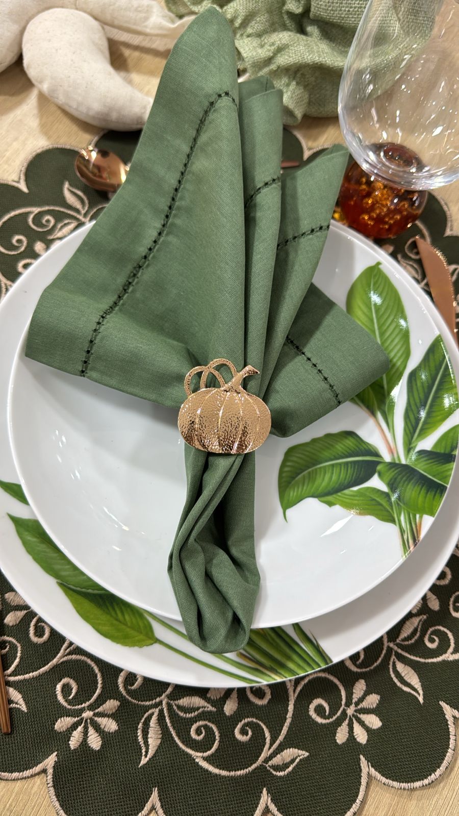 Anel de Guardanapo Pumpkin Dourado – 4 Peças