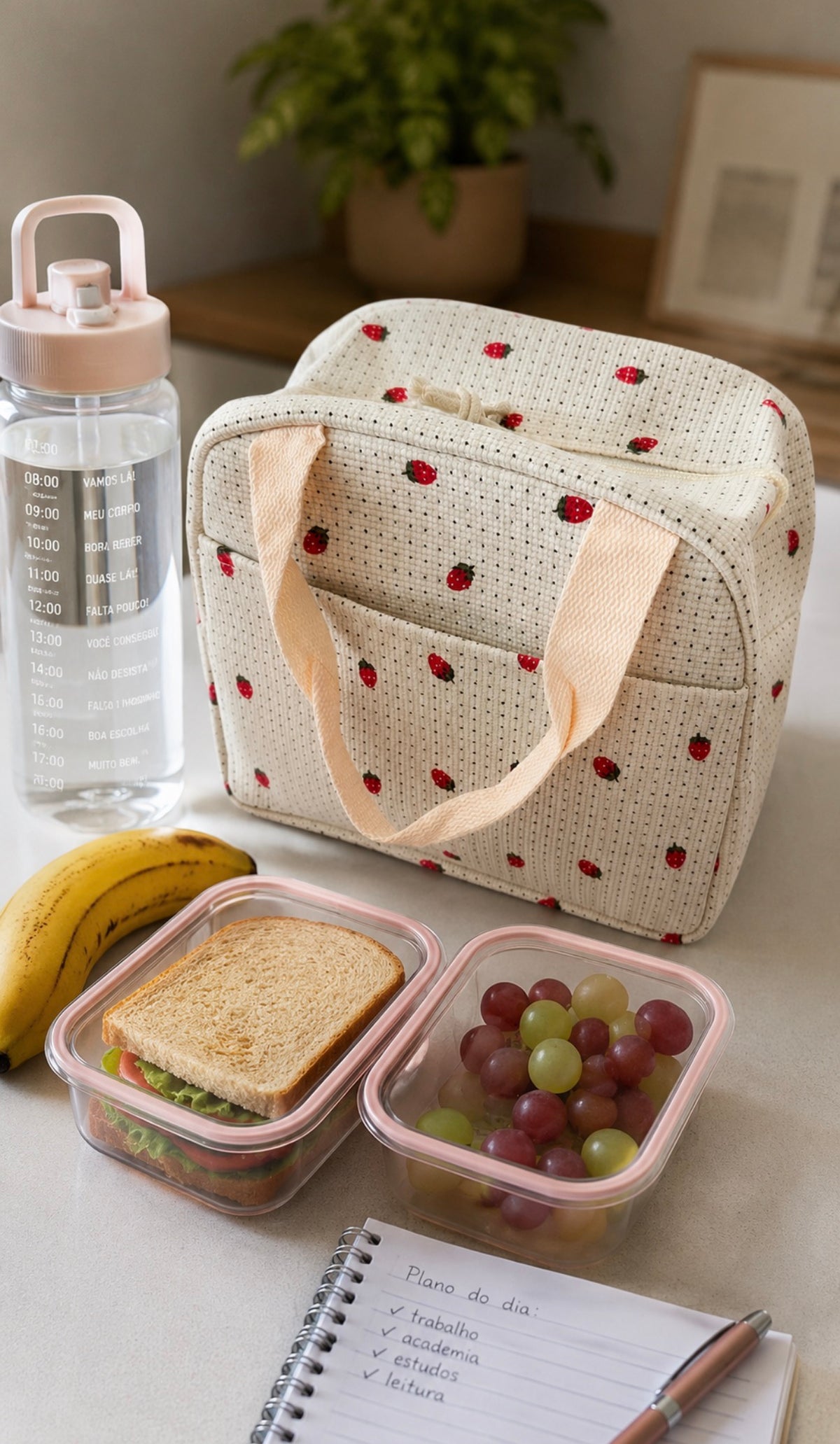 Bolsa Térmica Estampada Moranguinhos 28x20 cm