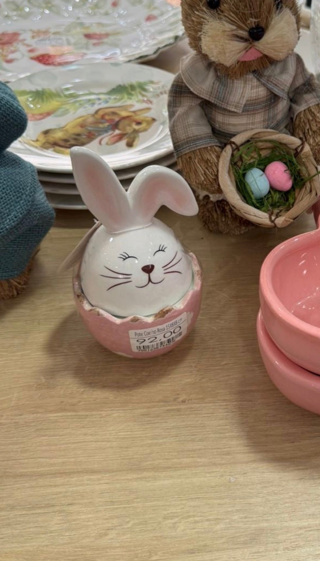 Pote Bomboniere Decorativo Coelho na Casca