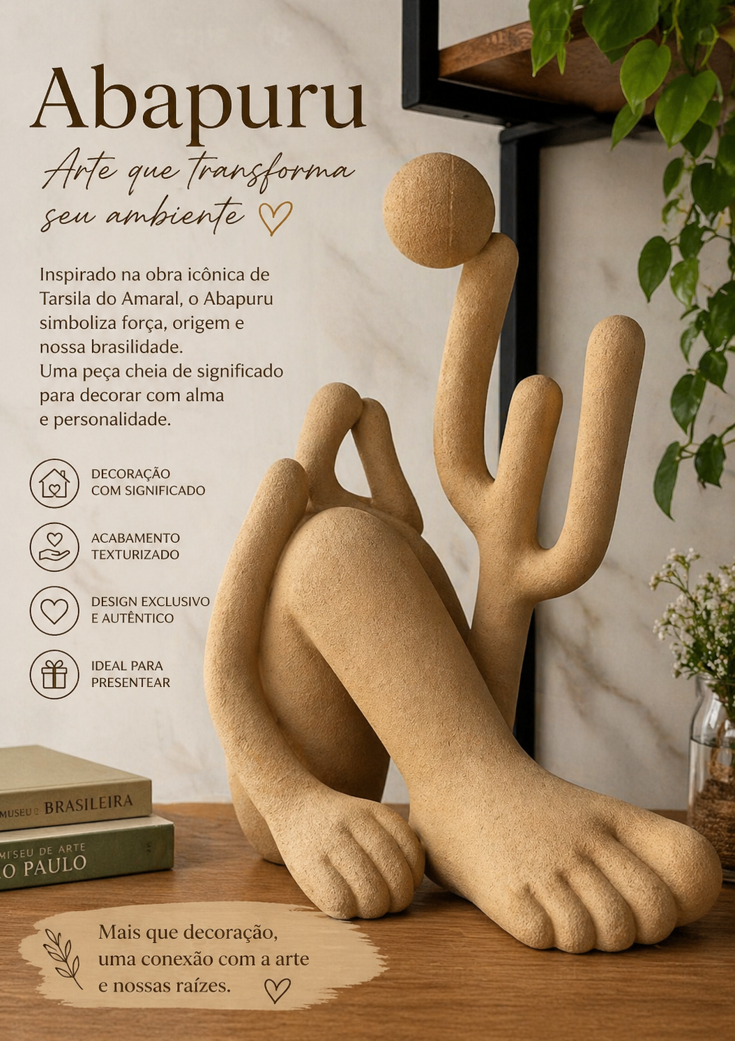 Adorno Decorativo Abaporu - 27X32X13cm.