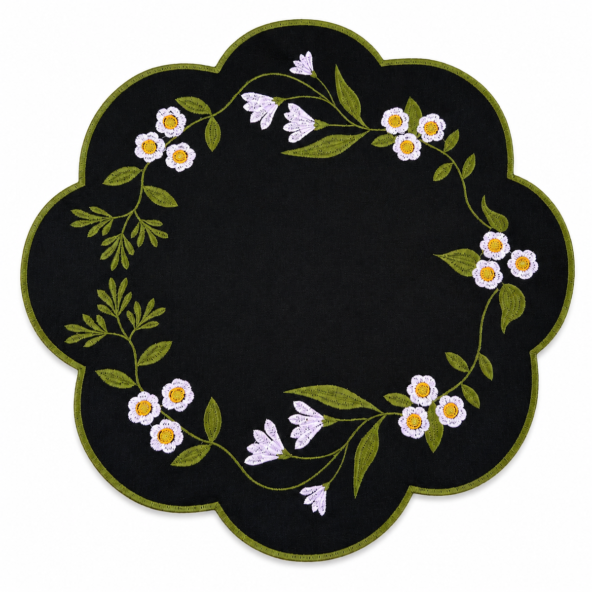Lugar Americano Impermeável Floral Azul Elegance – Mesa Posta Sofisticada