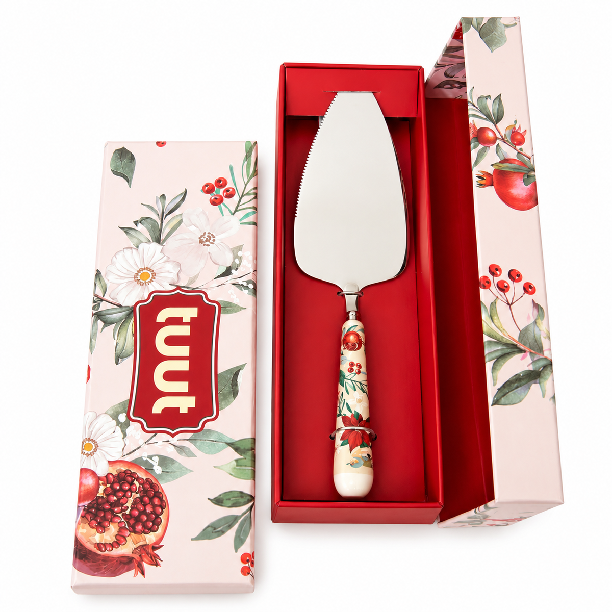 Espátula para Bolo com Caixa Presente Floral – Elegante e Sofisticada