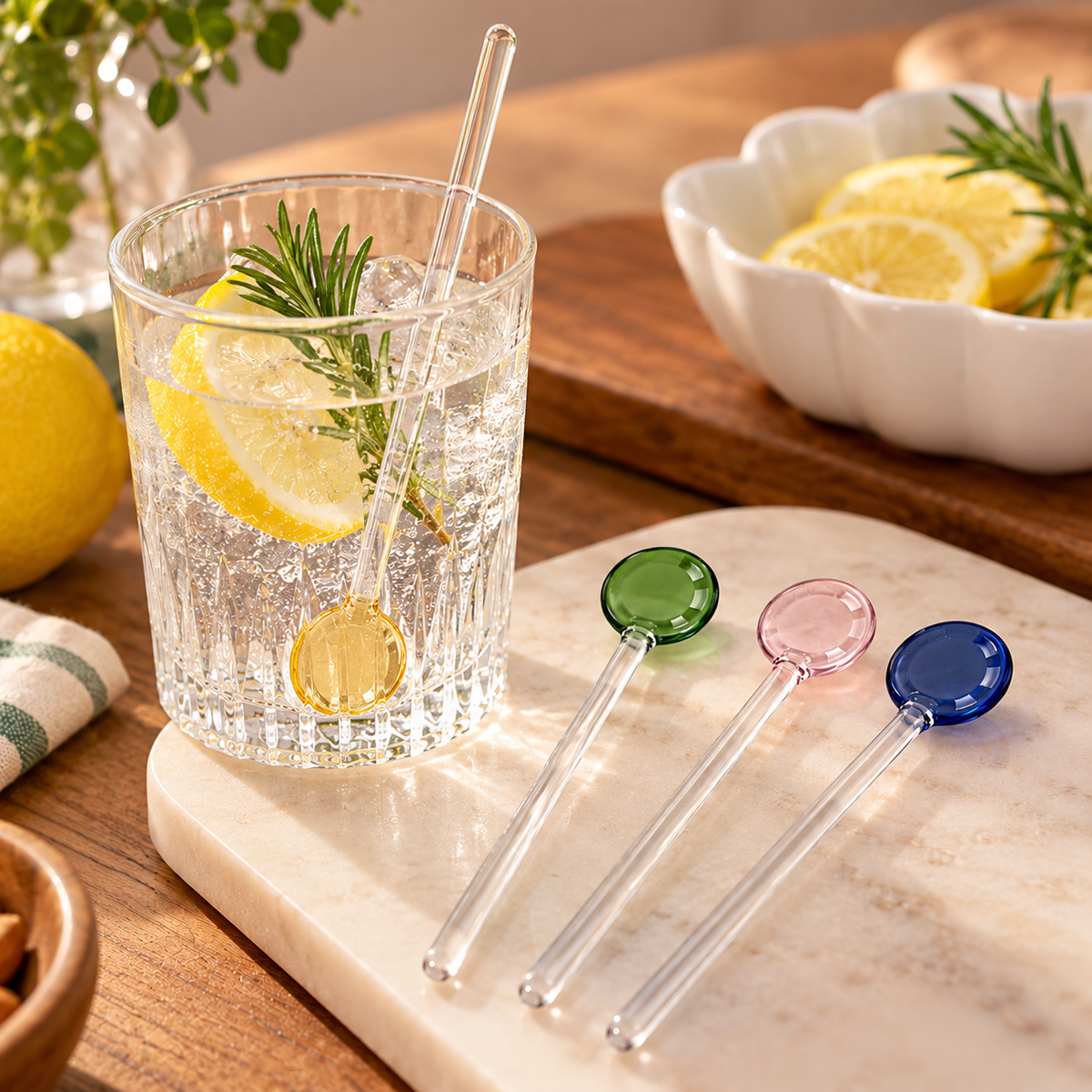 Colheres de Vidro para Drinks e Sobremesas – Kit com 4