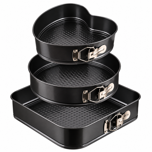 Conjunto de Formas para Bolo com Fundo Removível – 3 Peças