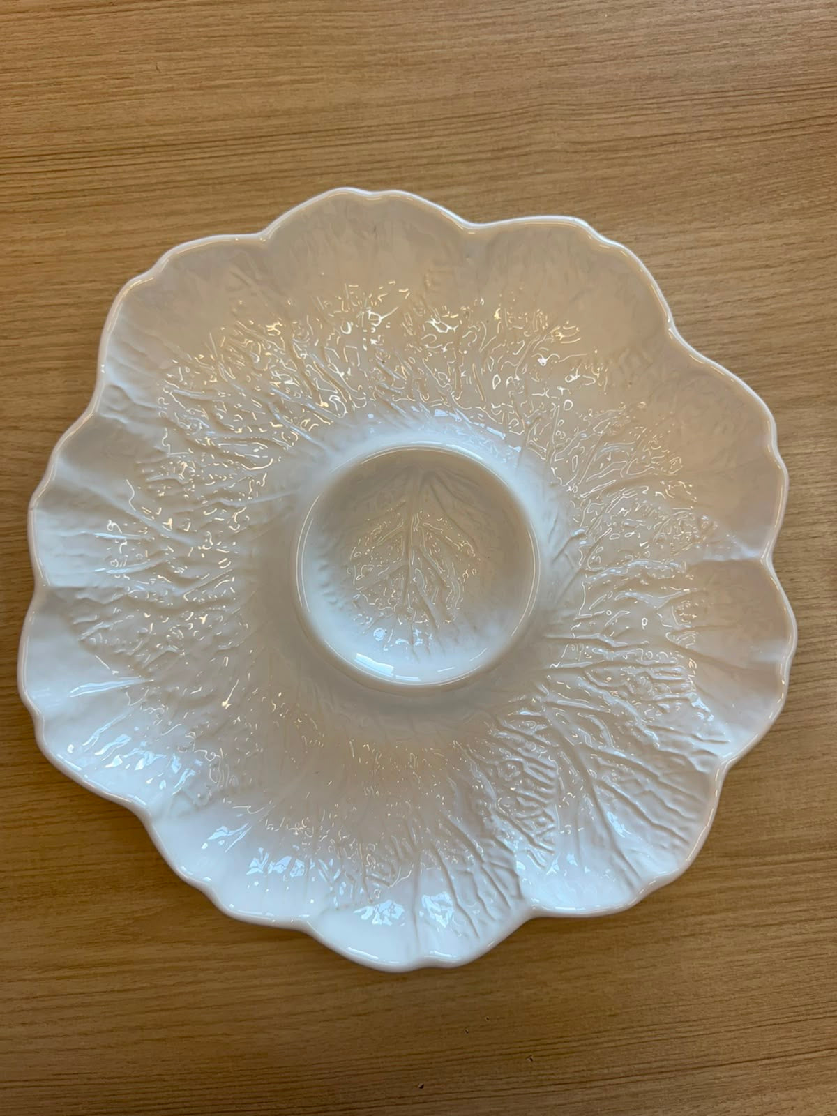 Petisqueira Redonda de Cerâmica Branca 35 cm