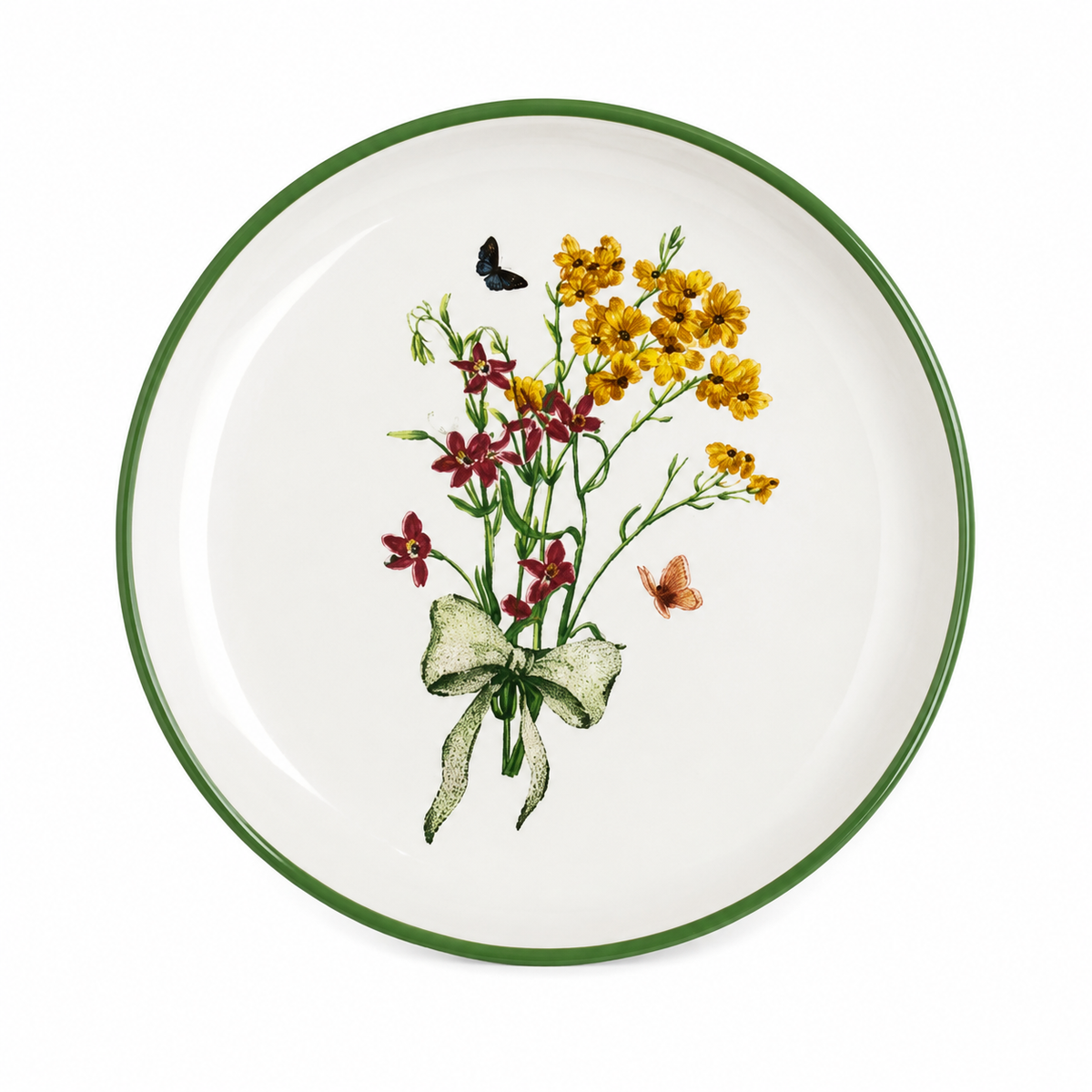 Prato de Sobremesa Aleanza Flores do Campo Cerâmica Decorada 20 cm