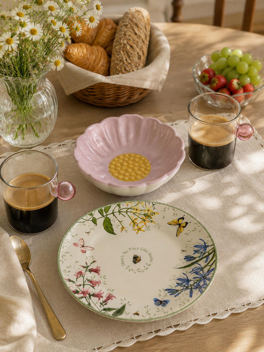 Prato Raso Floral Borboletas