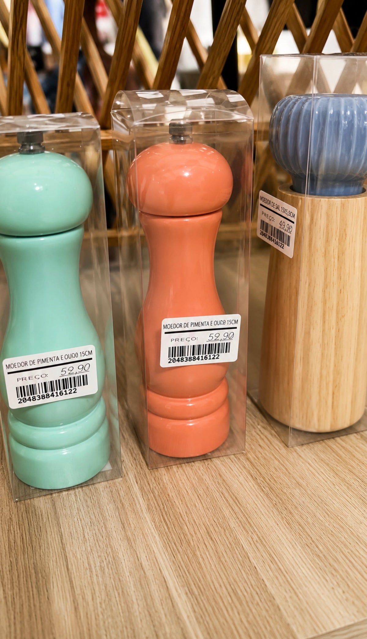 Moedor Manual para Sal ou Pimenta – Verde e Laranja