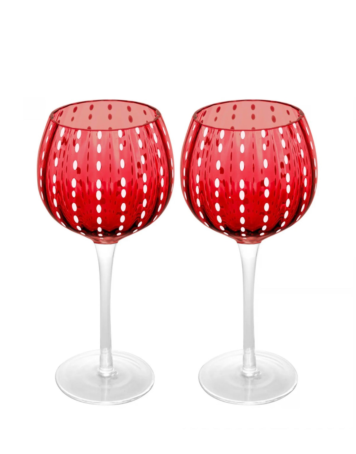 Conjunto 2 Taças de Vinho de Vidro Orquídea Vermelho 450ml - Wolff