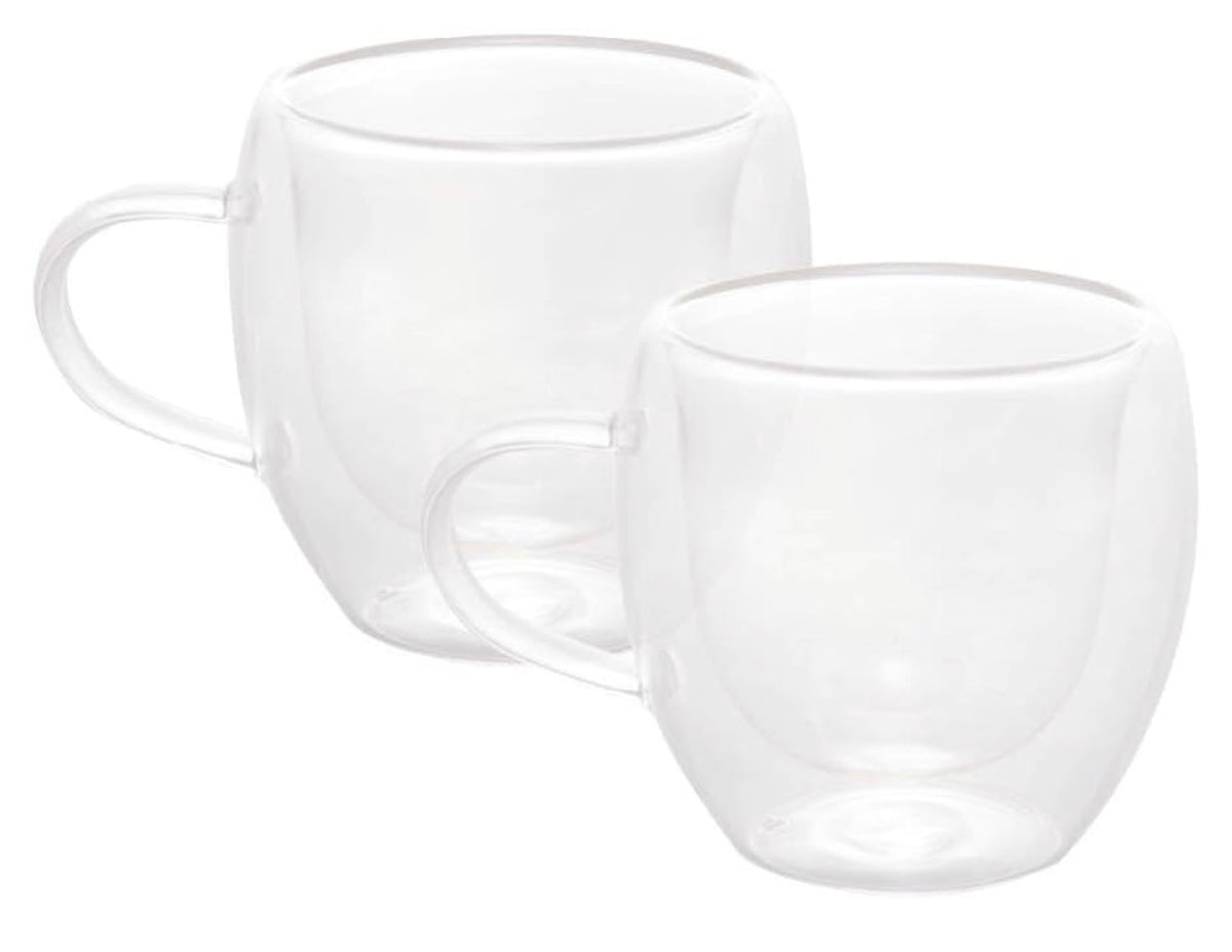 Conjunto 2 Xícaras de Café Parede Dupla de Vidro Borossilicato Modern 80ml