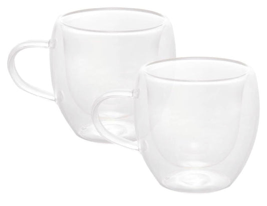 Conjunto 2 Xícaras de Café Parede Dupla de Vidro Borossilicato Modern 80ml