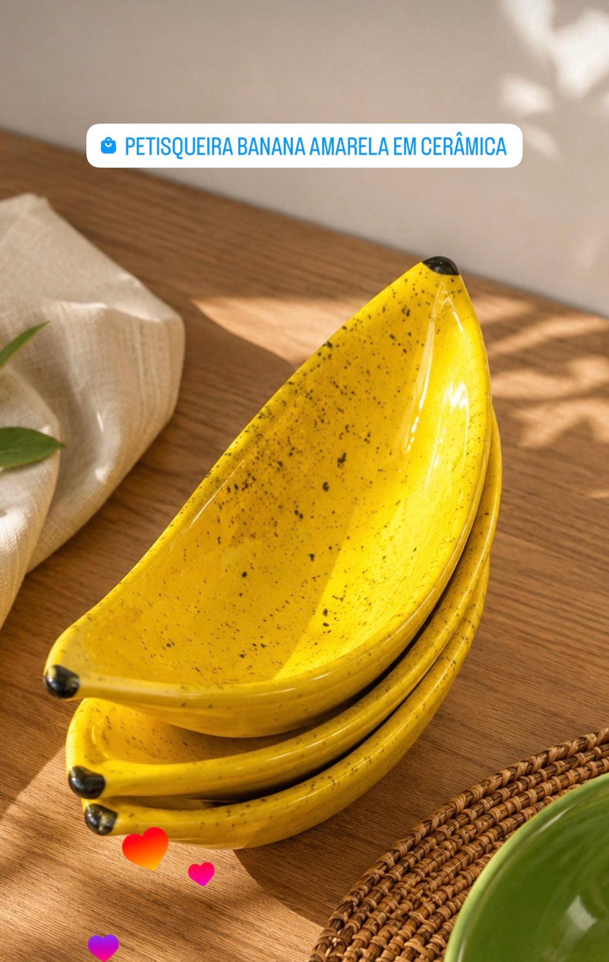 Petisqueira Banana Amarela em Cerâmica