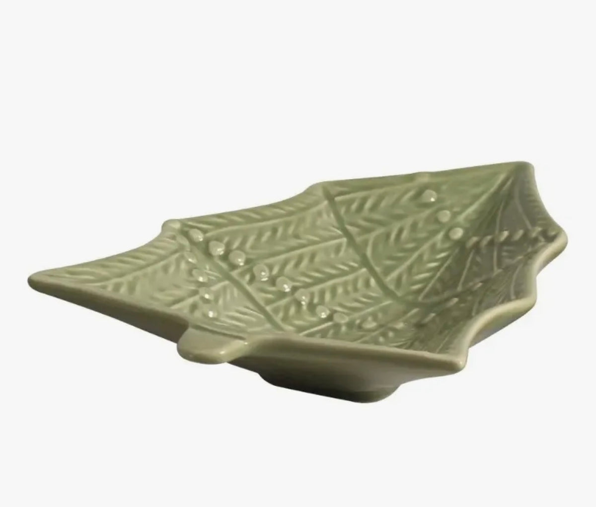 Travessa Árvore de Natal Verde em Cerâmica 22x18cm