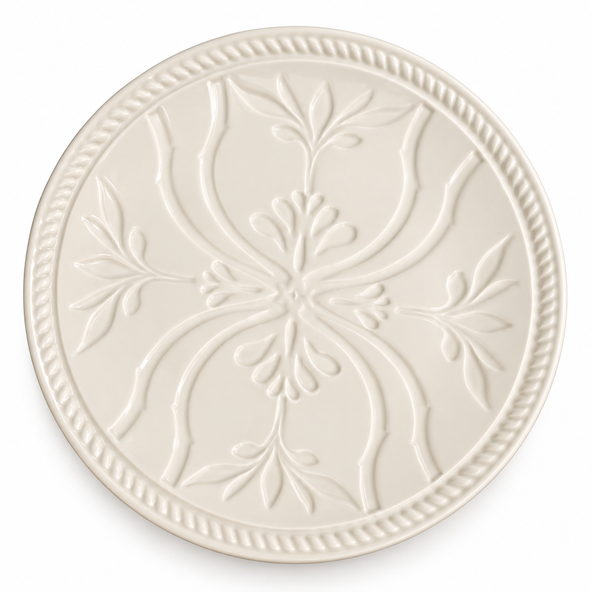 Prato Raso de Cerâmica Provence Branco 29 cm
