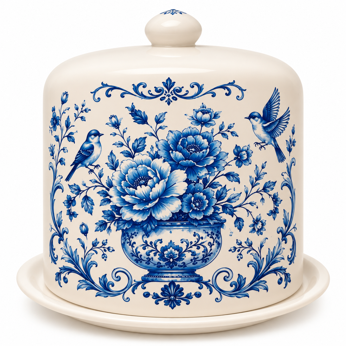 Panetoneira de Porcelana Casa Azul- panetone de 1kg