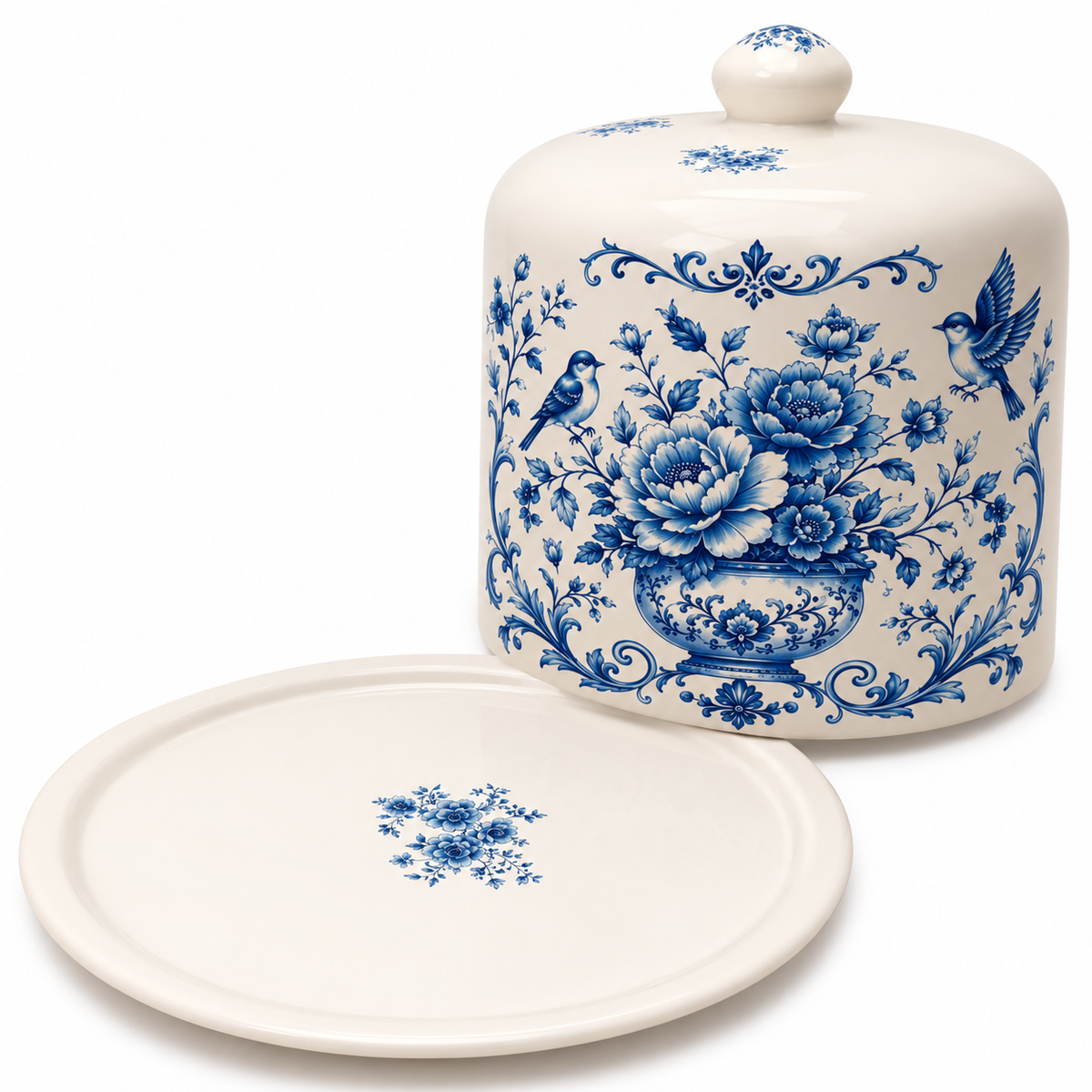 Panetoneira de Porcelana Casa Azul- panetone de 1kg