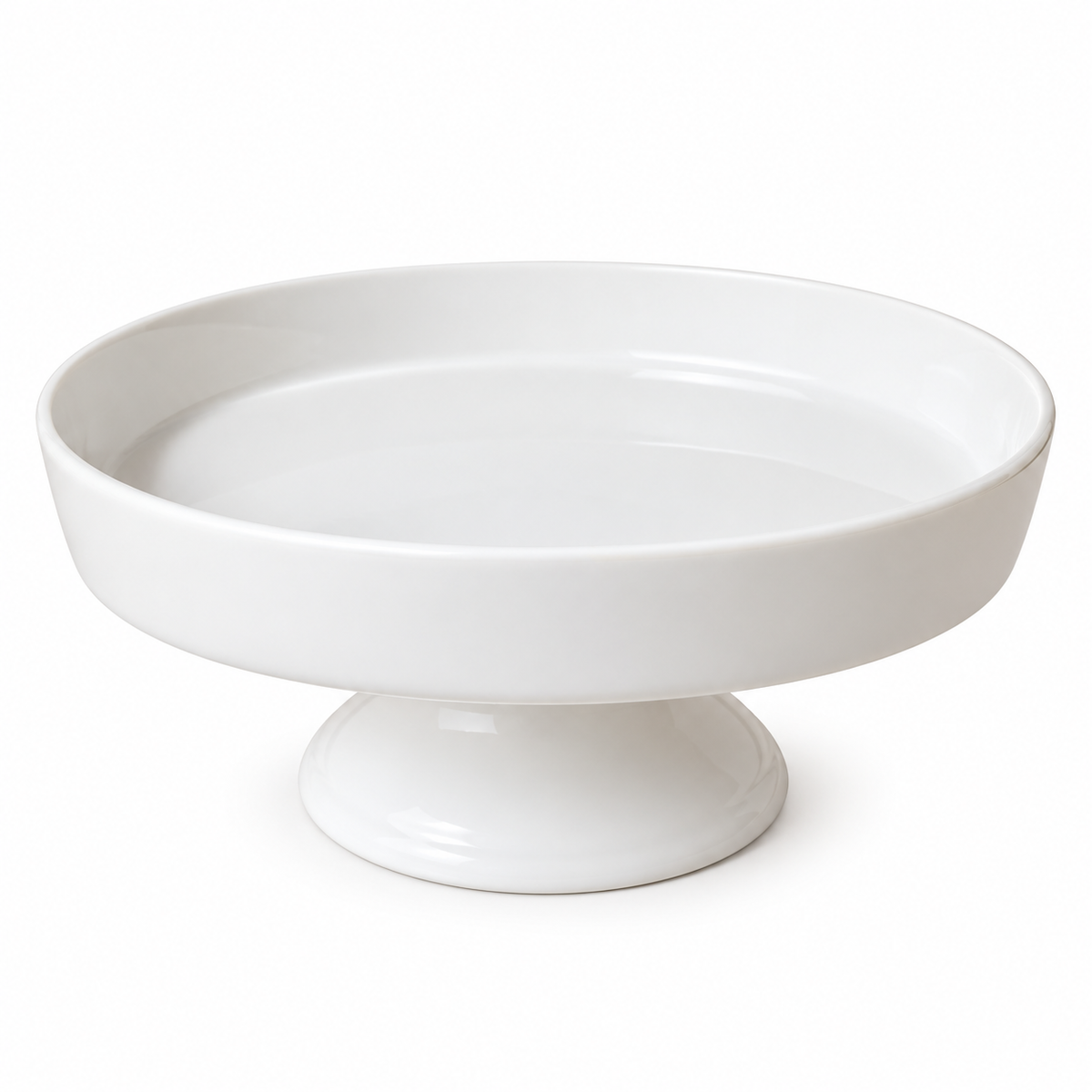 Fruteira com Pé de Porcelana Branca 27 cm