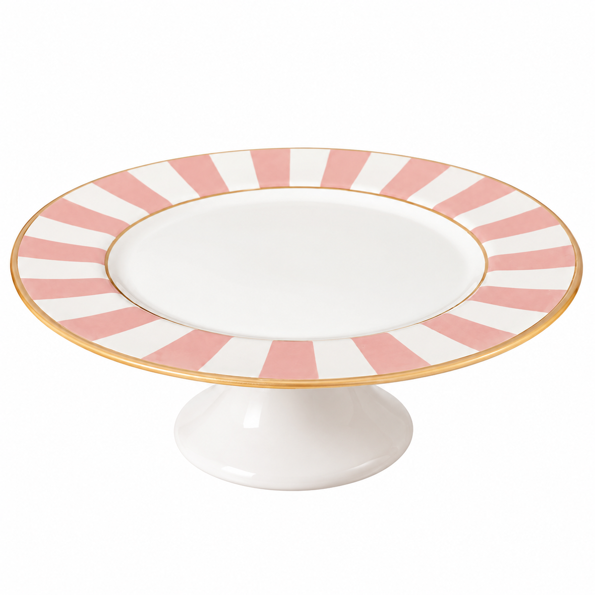 Boleira com Pé Rosa e Branco com Filete Dourado