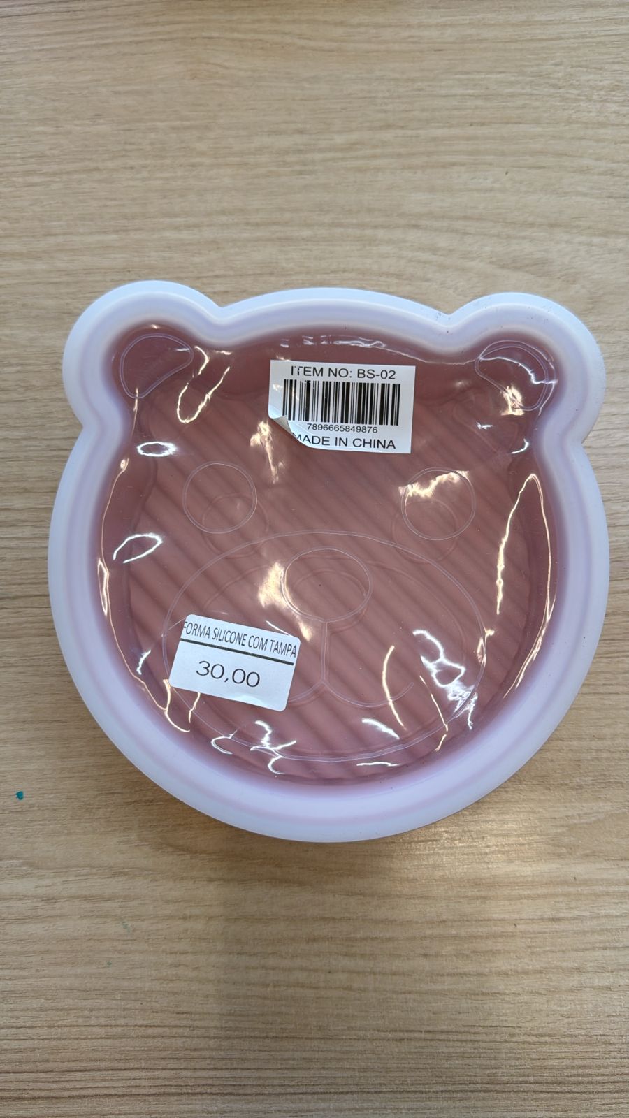 Forma de Silicone Ursinho com Tampa – Rosa Delicada 🐻💗