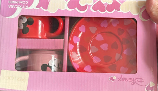 Kit Disney Minnie com Xícara e Pires – Jogo Fofo para Café e Lanchinho