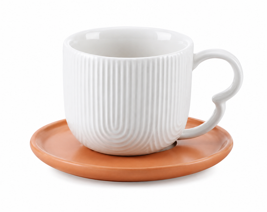 Jogo com 4 Xícaras para Café Oásis com 4 Pires – Cerâmica Premium 90ml