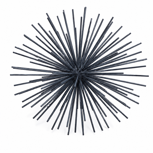Escultura Decorativa Starburst Preta Moderna