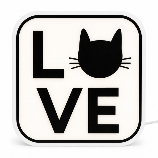 Luminária LED Decorativa LOVE Gatinho