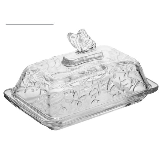 Manteigueira com Tampa Butterfly Lyor em Vidro