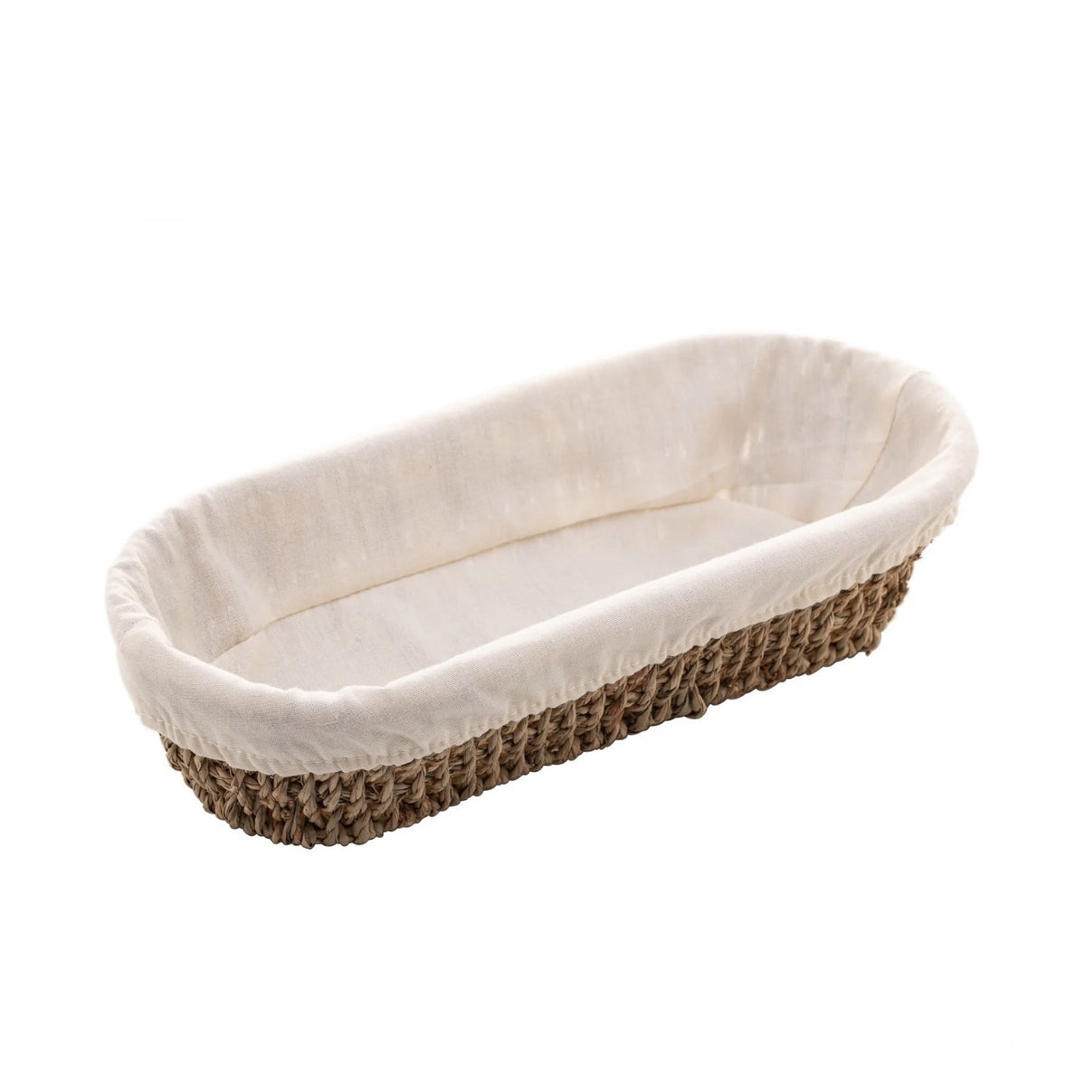 Cesta de Pão para Mesa Posta em Fibra Natural com Forro de Tecido