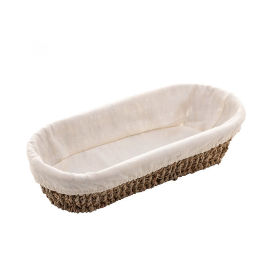 Cesta de Pão para Mesa Posta em Fibra Natural com Forro de Tecido