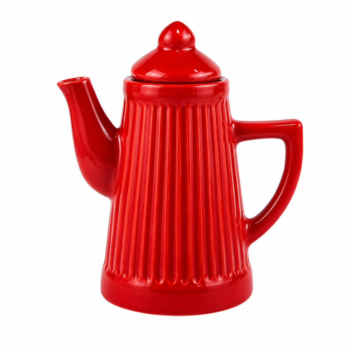 Bule Vermelho Retrô em Cerâmica 750 ml