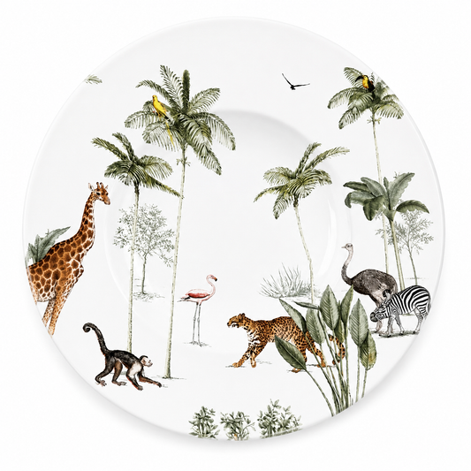 Prato Fundo para Risoto Safari Tropical em Porcelana