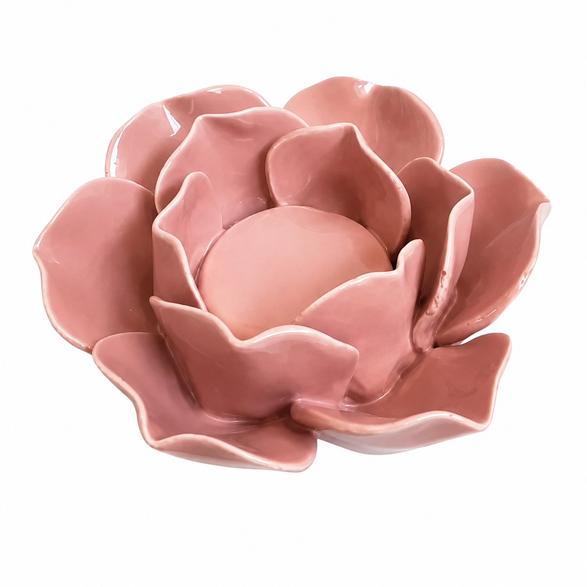Castiçal Flor em Porcelana
