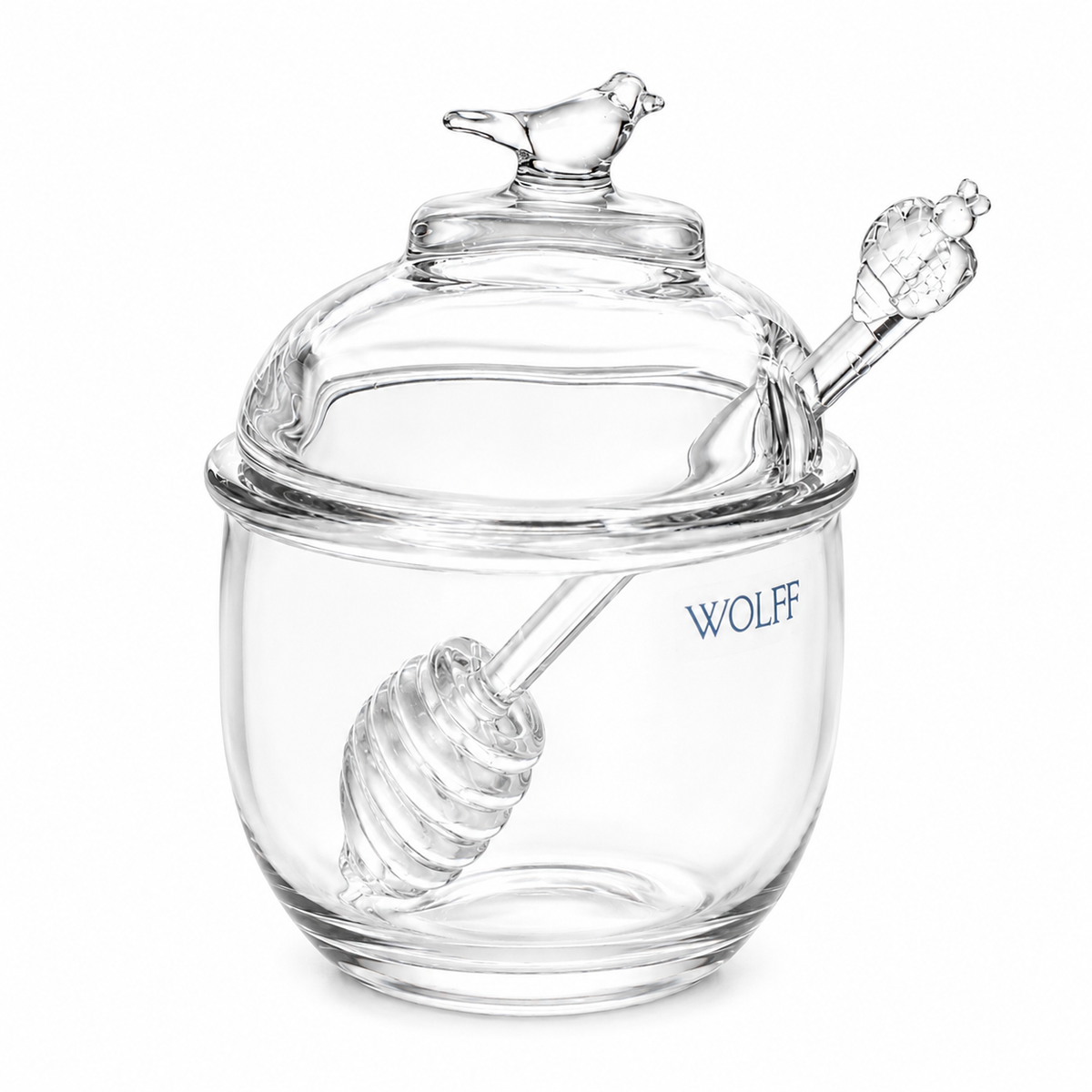 Meleira de Vidro com Pegador e Tampa Decorativa Passarinho – Wolff