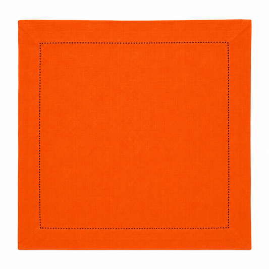 Kit 6 Guardanapos Laranja Ponto Ajour 40x40