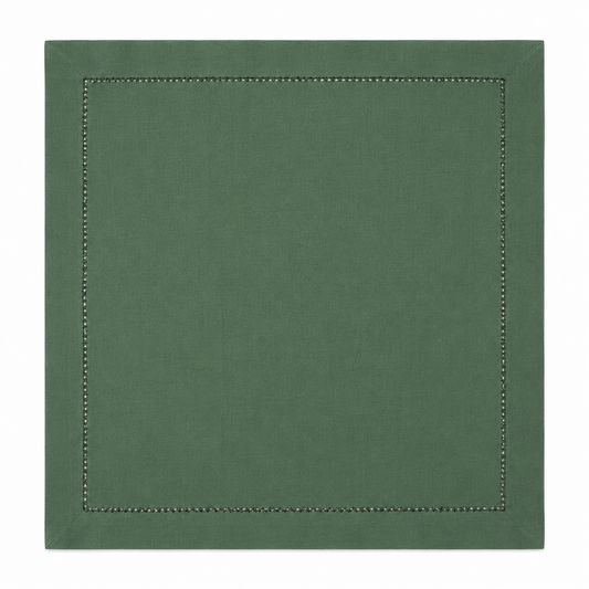 Kit 4 Guardanapos Verde Oliva Ponto Ajour 40x40