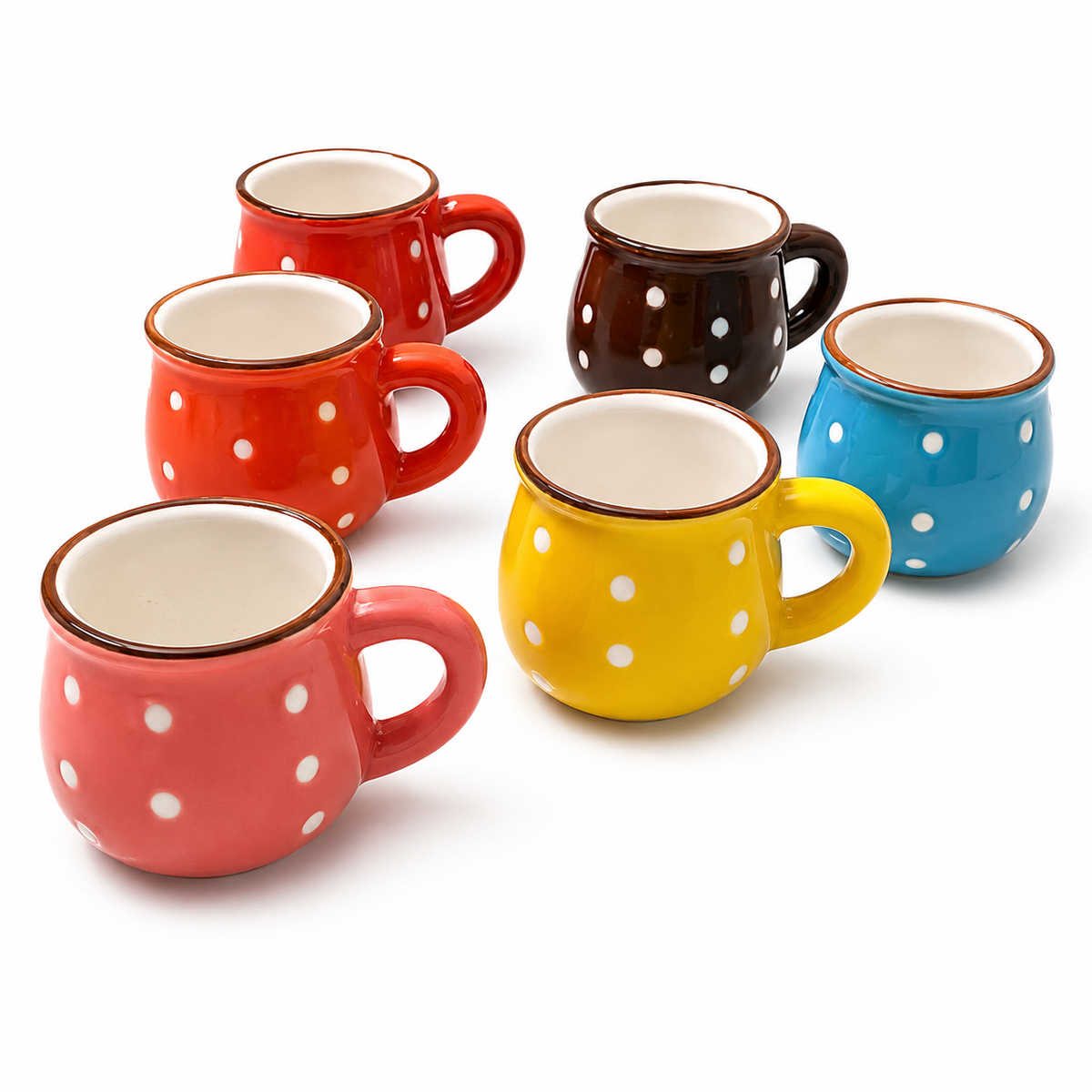 Caneca Poá Colorida em Cerâmica 90ml