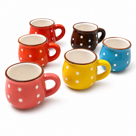 Caneca Poá Colorida em Cerâmica 90ml