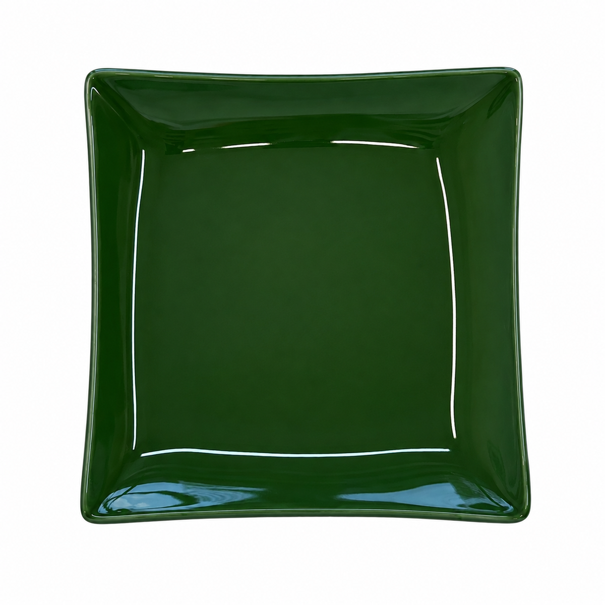 Prato de Pão Quadrado em Cerâmica Verde Bandeira 19 cm