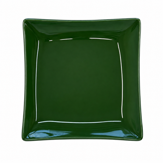 Prato de Pão Quadrado em Cerâmica Verde Bandeira 19 cm
