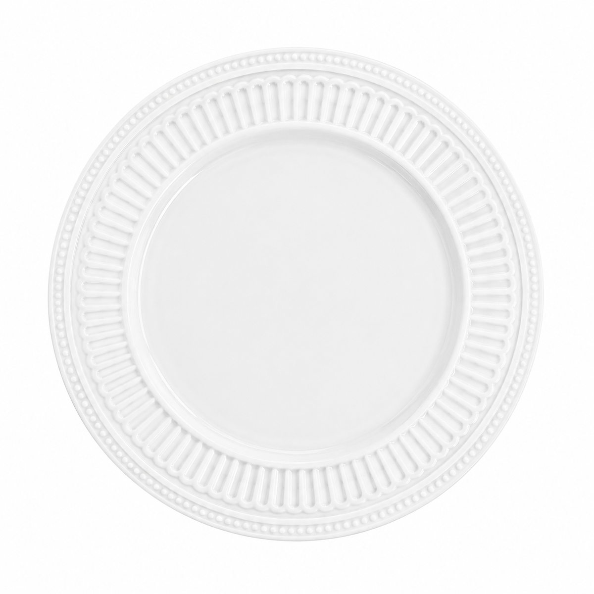 Prato Raso de Cerâmica Azul e Branco Classic 29cm