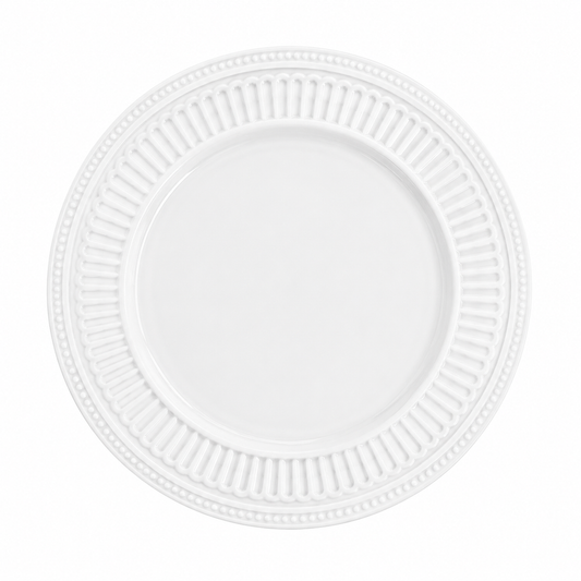 Prato Raso de Cerâmica Azul e Branco Classic 29cm