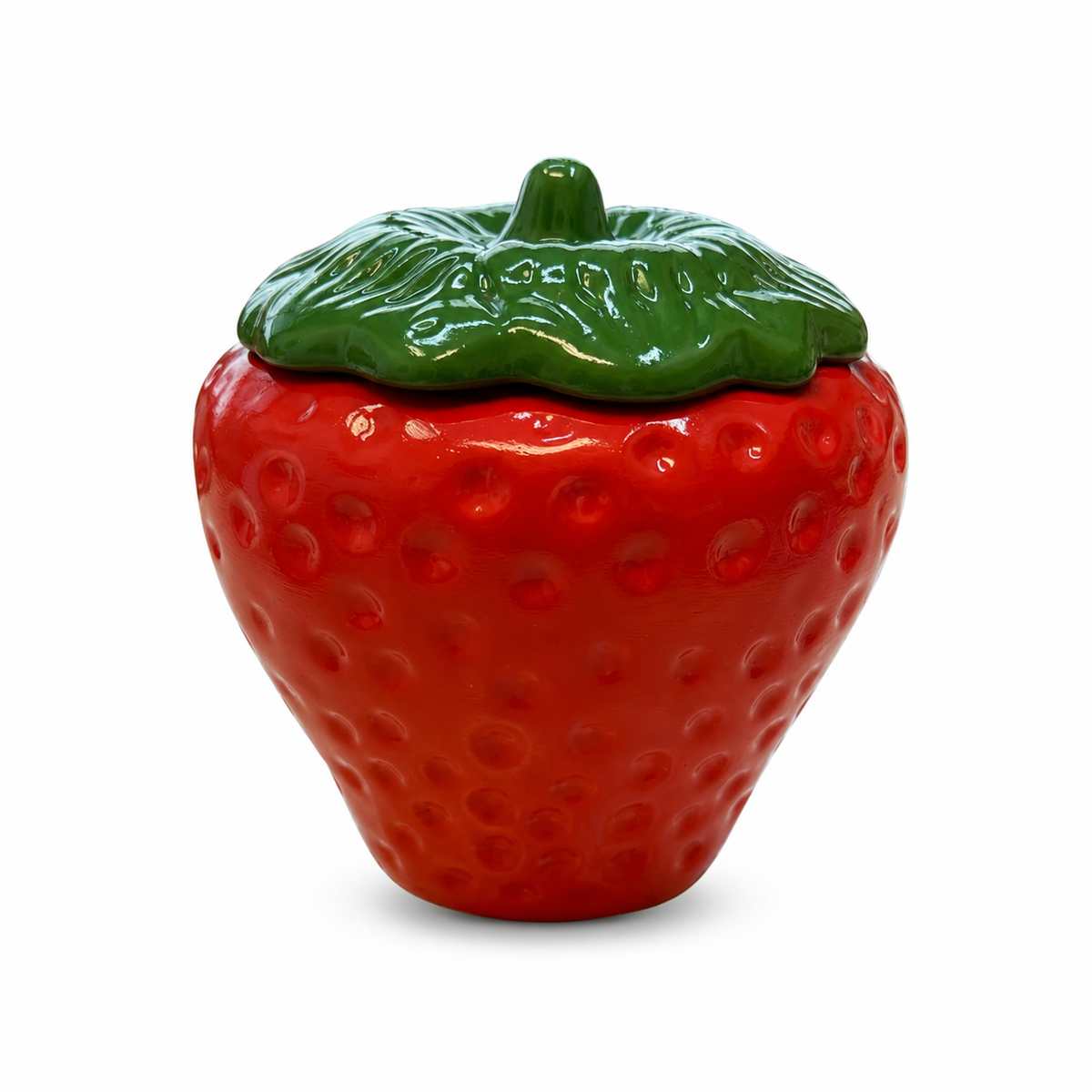 Pote Decorativo Morango em Cerâmica com Tampa 2L