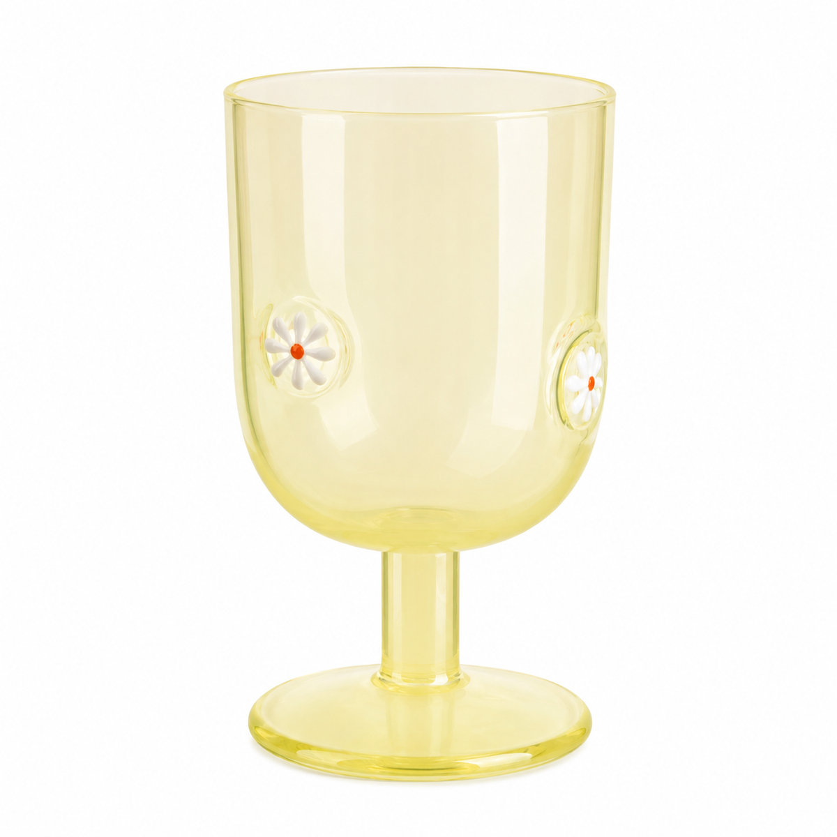 Taça de Vidro Rosa com Flor – 300 ml