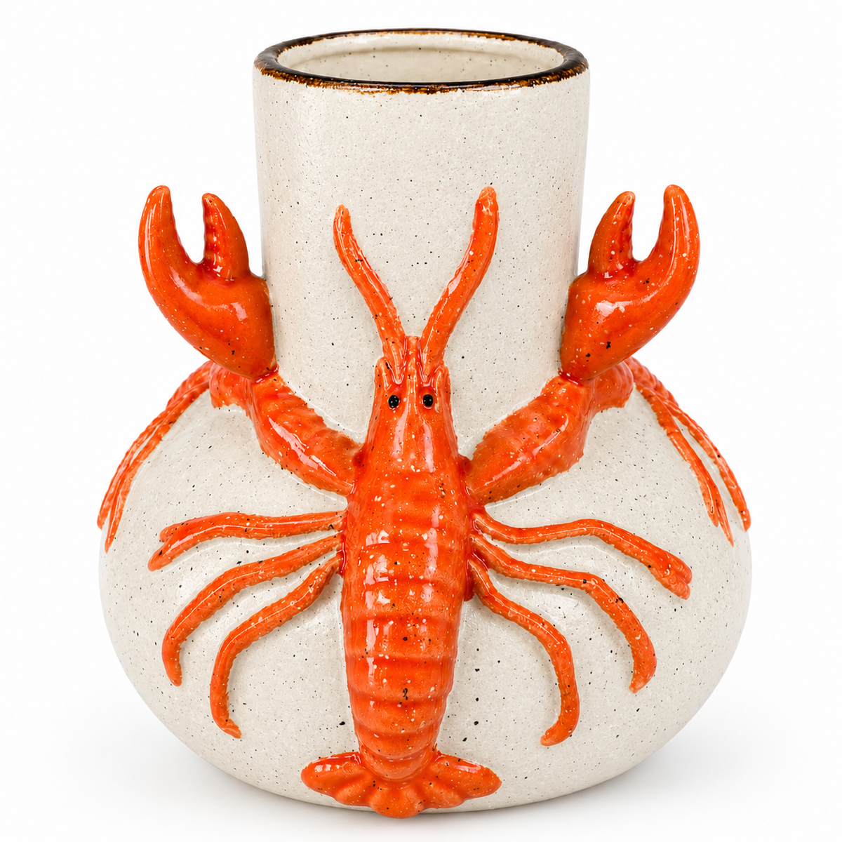 Vaso decorativo com lagosta em relevo – peça exclusiva e sofisticada