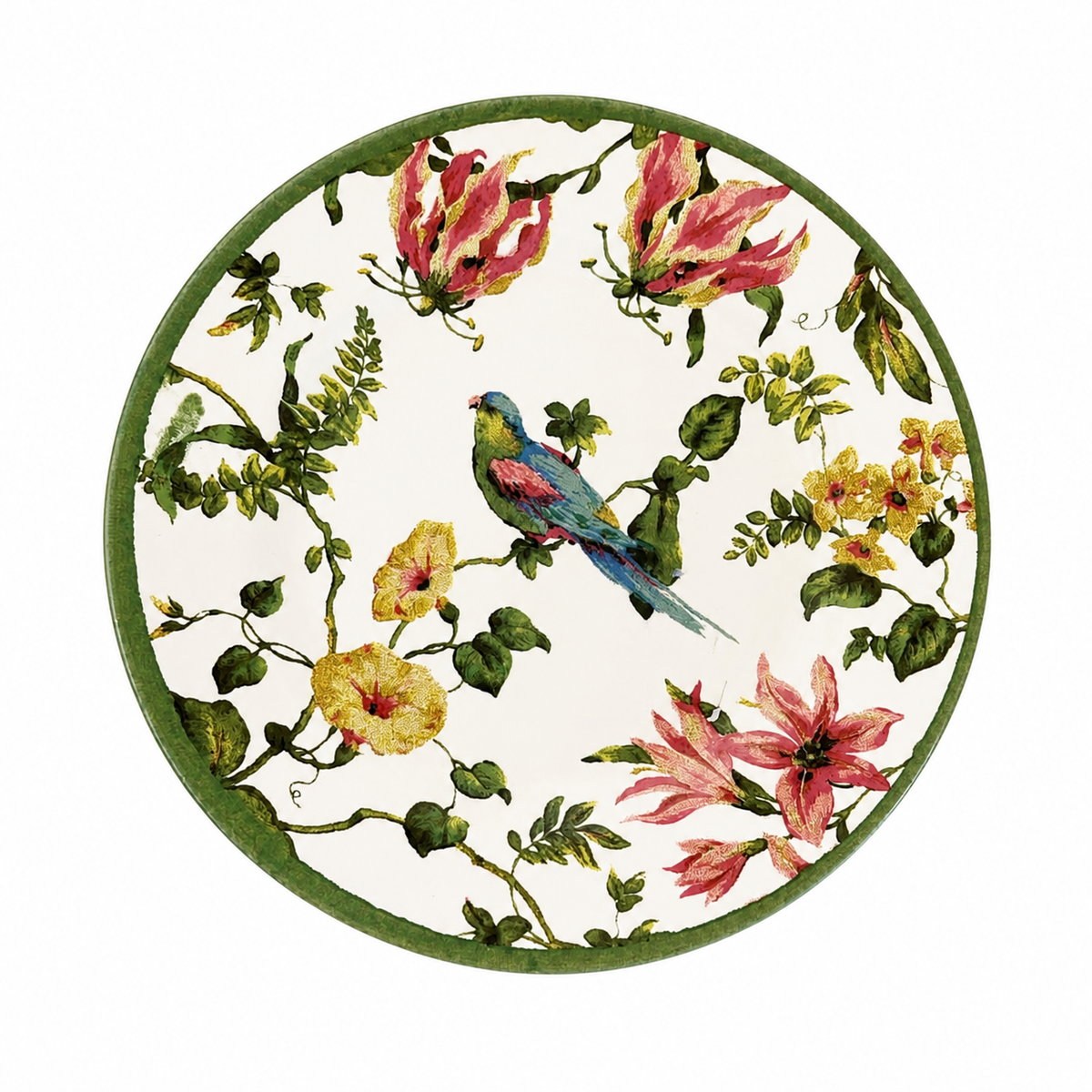 Prato de Sobremesa Alleanza Tropical Bird Cerâmica Decorada 20 cm