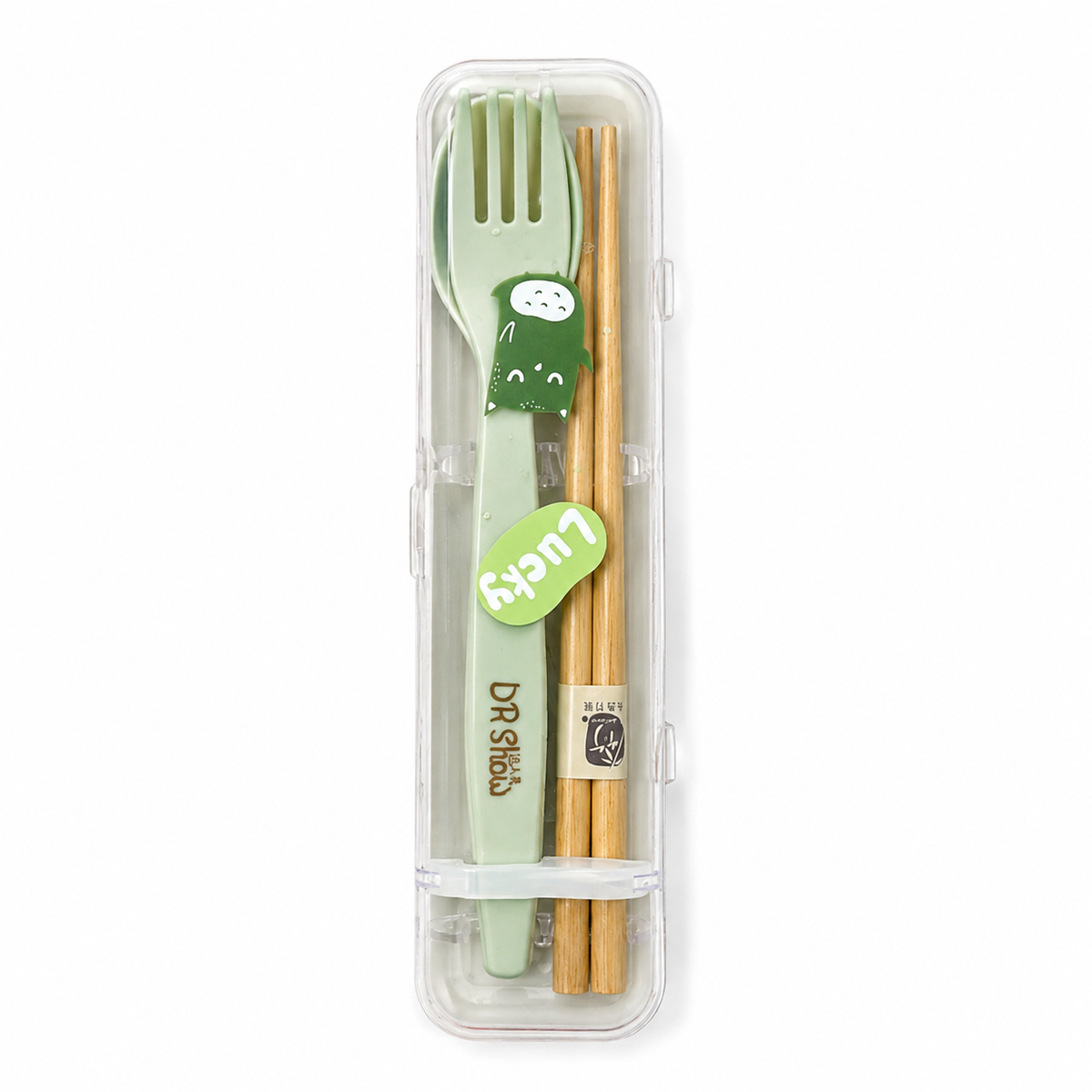 Kit Talheres Portátil com Garfo, Colher, Hashi e Estojo