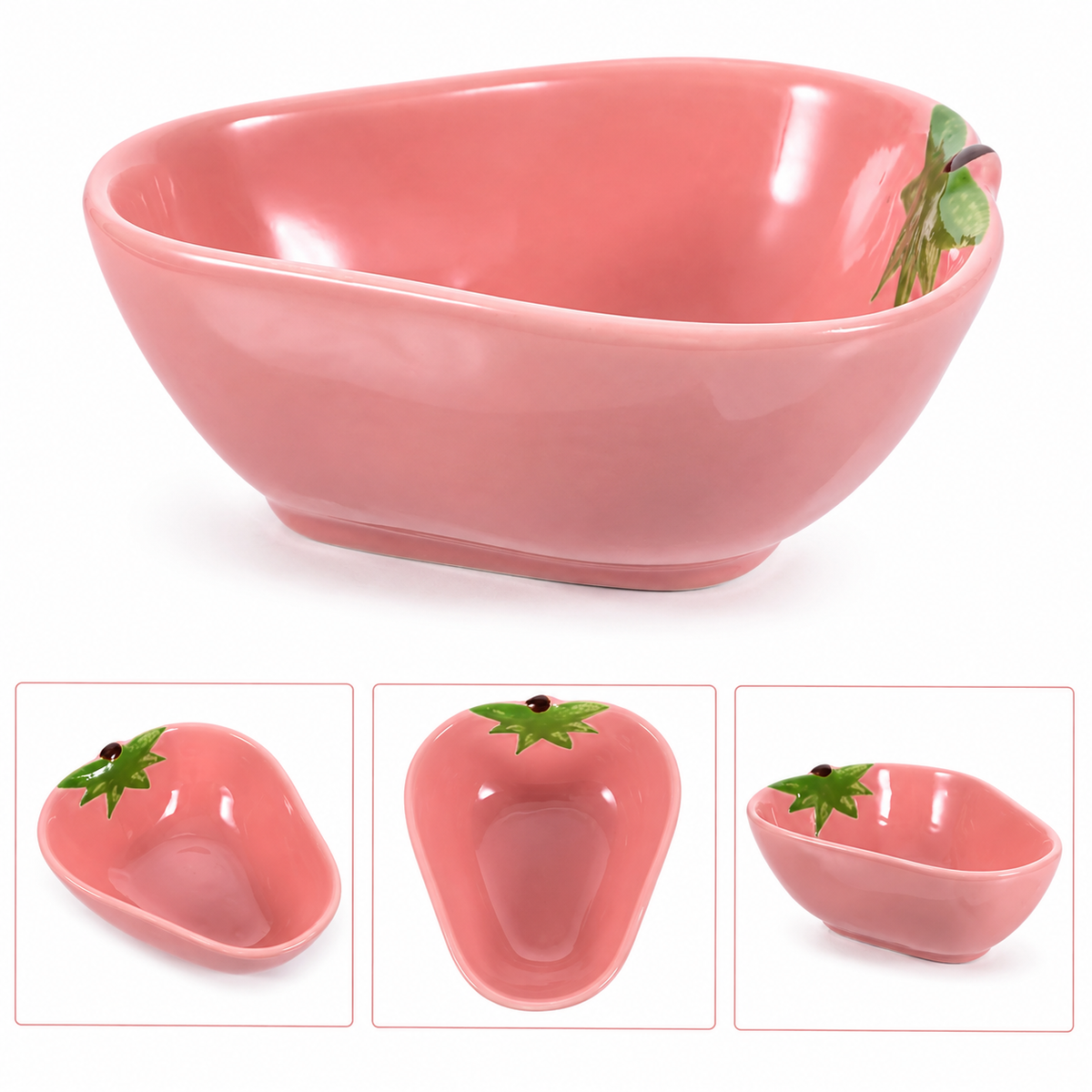Bowl de Cerâmica Morango Rosa
