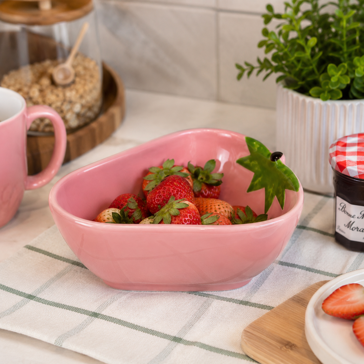 Bowl de Cerâmica Morango Rosa