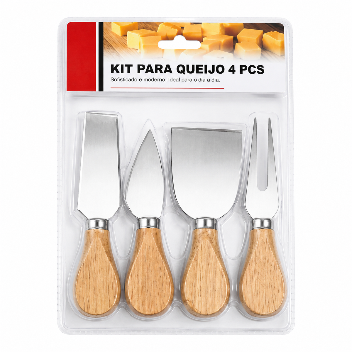 Kit para Queijos com Cabos de Madeira – 2 ou 4 Peças